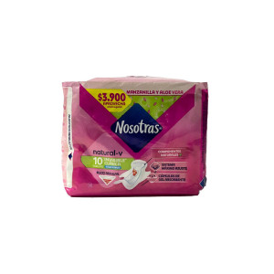 TOALLAS NOSOTRAS INVISIBLE CLASICA TELA BOLSA X 10 UNDS